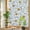 White, Gold, Yellow, variant on Window Privacy Film for Home Office Static Cling, Teal Blue Daisy Flowers Decorative Stained Glass Window Film for Large Sliding Door Spring Floral Elegant Pastoral 29.5 x 118 Inches