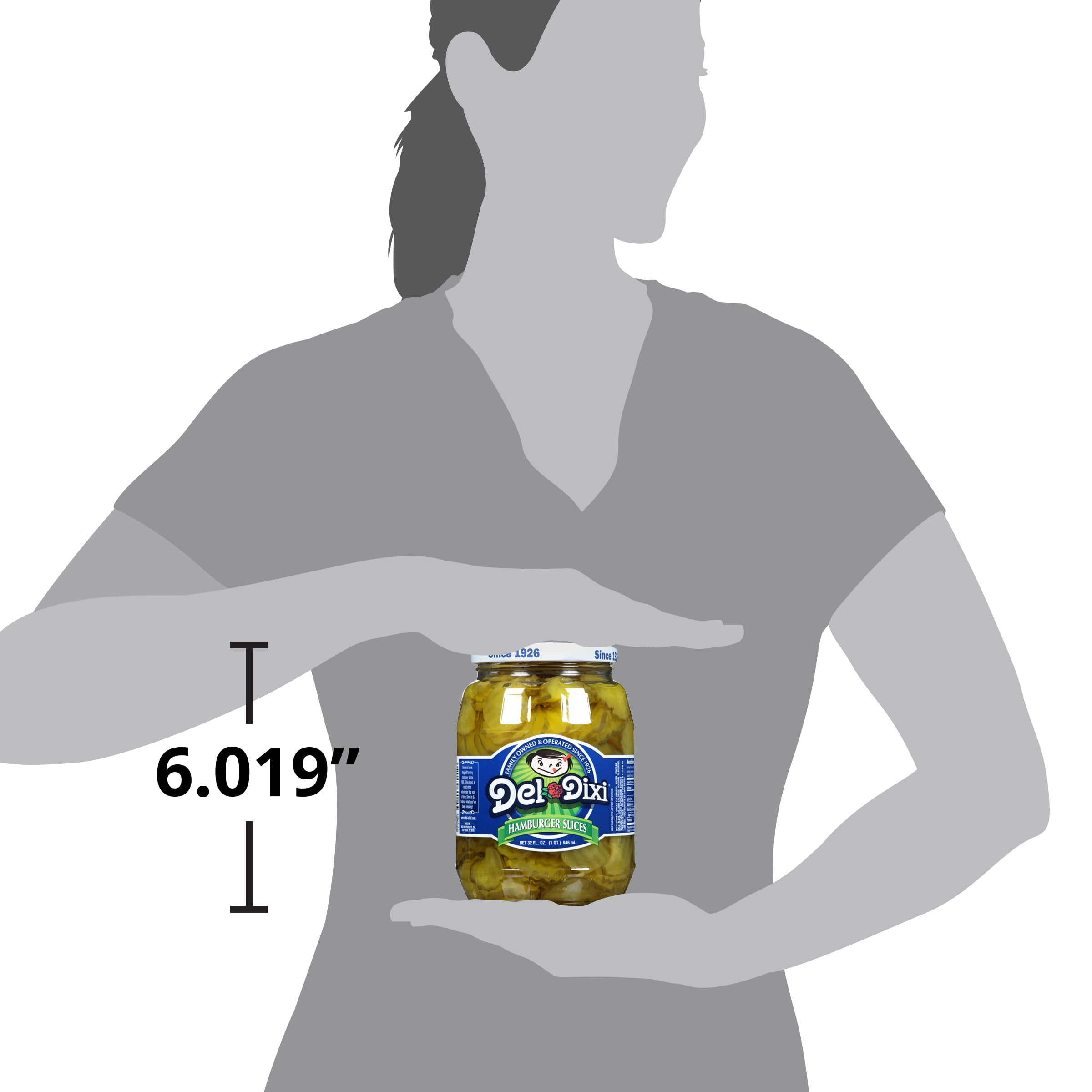 (3 pack) Del Dixi® Hamburger Slices Pickles 32 fl. oz. Jar