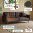 thumbnail image 3 of Sofá Cama Makora Maxim Chocolate Lino 3 Posiciones con Soft Foam Reclinable, 3 of 10