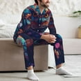 thumbnail image 7 of Lsque Colorful Feather Owl Pattern Long Sleeve Pajama Set for Men - Soft 2-Piece Sleepwear and Loungewear Set with Pockets, Comfy Nightwear-XX-Large, 7 of 7