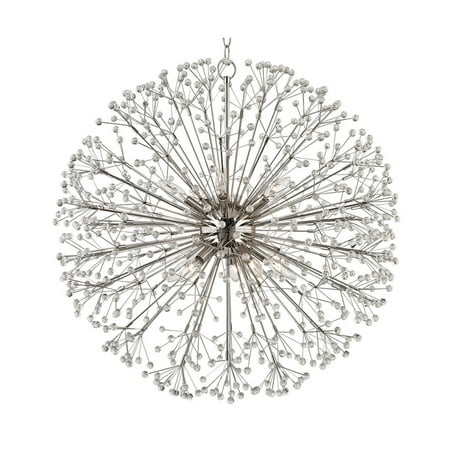 

Mid Century Modern Ten Light Chandelier-Polished Nickel Finish Bailey Street Home 116-Bel-2121165