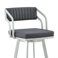thumbnail image 6 of Armen Living Indoor Capri 26" Swivel Slate Gray Faux Leather and Silver Metal Bar Stool, 6 of 12