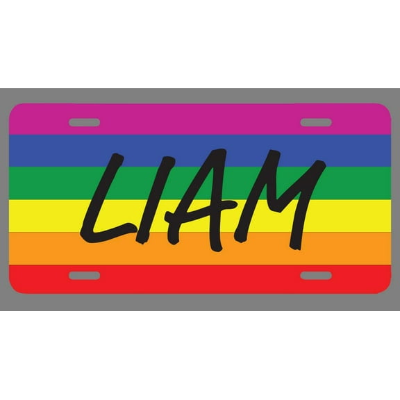 Liam Name Pride Flag Style License Plate Tag Vanity Novelty Metal | UV Printed Metal | 6-Inches By 12-Inches | Car Truck RV Trailer Wall Shop Man Cave | NP2404