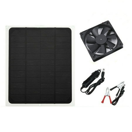 

10W 12V Solar Panel Exhaust Fan Kit for Dog Chicken House RV Car Fan