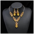 thumbnail image 1 of Nvzi Conjuntos de joyas de novia con diamantes de imitación, collar de cristal, pendientes, conjuntos de joyas para bodas,fiesta de noche, conjunto de joyas de graduación, amarillo, 1 of 4