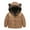 Khaki, variant on ANINEO Toddler Boys Girls Winter Coat Hooded Jacket Reversible Wear Thicken Windproof Zipper Warm Outwear