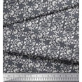thumbnail image 3 of Soimoi Moss Georgette Fabric Leaves & Floral Block Print Fabric by Yard 42 Inch Wide, 3 of 3