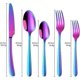 thumbnail image 2 of Flatware Set, Stainless Steel Tableware Dinner Knife, Dinner Fork, Dessert Fork, Dinner Spoon, Tea Spoon, Cutlery Things! (Rainbow, 5Pieces), 2 of 4