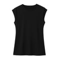 thumbnail image 4 of DxhmoneyHX Womens Crew Neck Tank Top Cap Sleeveless Dressy Casual Shirts Loose Fit Summer Lightweight Going Out Stylish Blouse Basic Pullover Tees, 4 of 9