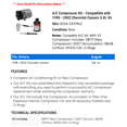 thumbnail image 2 of A/C Compressor Kit - Compatible with 1998 - 2002 Chevy Camaro 3.8L V6 1999 2000 2001, 2 of 2