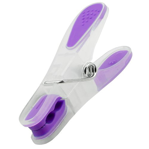 Woolite Plastic Clothes Pins, Clear and Purple, 24 Count
