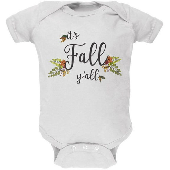 Its Fall Yall Soft Baby One Piece White 3 Month