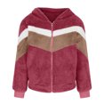 thumbnail image 5 of Pntutb moda mujer Patchwork cremallera invierno alargado felpa manga larga prendas de vestir Pntutb Pntutb-4515, 5 of 5