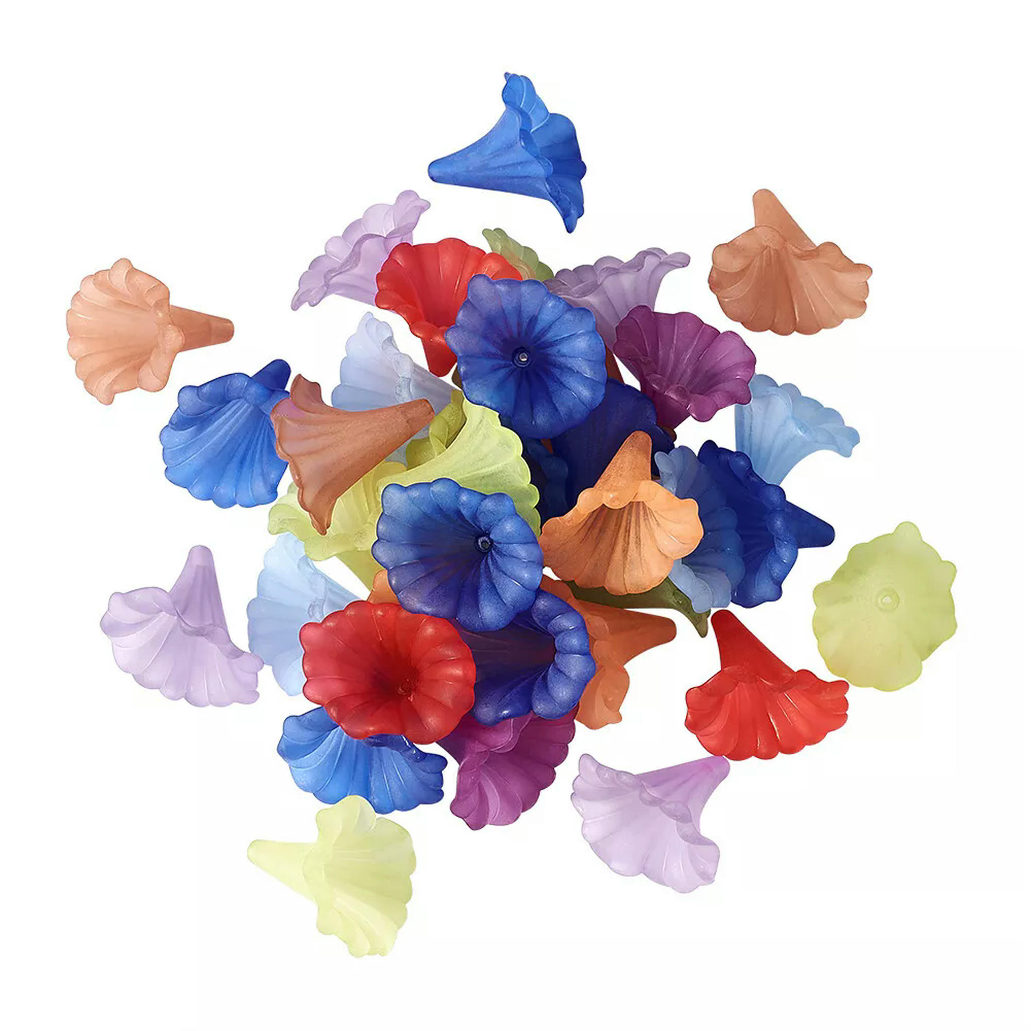 U8MO 135pcs Transparent Acrylic Flower Beads Froste Loose Spacer DIY Crafting 41x35mm