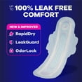 thumbnail image 2 of Always Ultra Thin Overnight Pads with Wings, Size 5, Extra Heavy Overnight Absorbency, 15 CT, 2 of 10