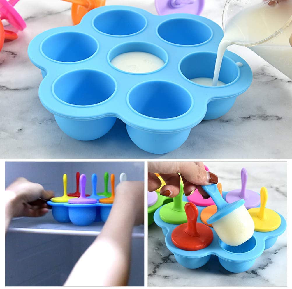 Popsicle Molds & Silicone Egg Bites Molds with Lids Sticks and Drip Catcher Frozen Ice Pop Molds Reusable Easy Release Ice Pop Maker No Drip Pressure Cooker Accessories 
