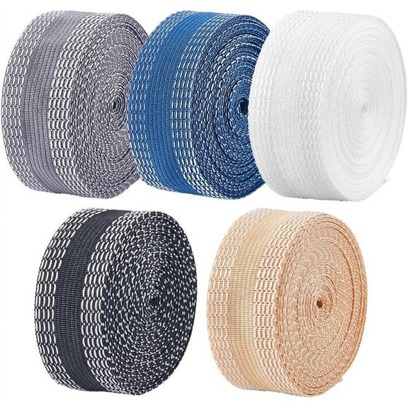 5.5 Yards 5 Colors Iron on Hem Tape Trousers Edge Modified Strips No Sew Glue Ironing Hemming Adhesive Tape Pants Shortening Tape Fabric Fuse Tape for Curtain Clothes Suit Jean Tablecloth
