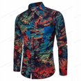 thumbnail image 1 of Camisas hawaianas de manga larga, camisas de moda para hombre, blusas florales, blusas de playa cubanas, ropa para hombre, camisas con cuello vuelto para hombre, 1 of 6