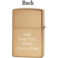 thumbnail image 2 of Zippo Lighter - Customize Message on American Crest Brass Brushed Pocket 46230, 2 of 9