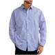 thumbnail image 2 of Blusa y camisa de manga larga con cuello vuelto para hombre, blusa informal de moda a rayas con botones de solapa, blusa de manga larga, blusa de poliéster para hombre, 2 of 5