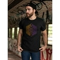 thumbnail image 2 of Cool hexagon pattern  Men Black T-Shirt, Male Medium, 2 of 4