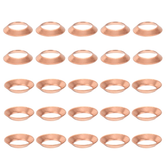 Uxcell Flare Gasket, 25 Pcs Fit for 3/8" Tube Size 45 Degree Copper Flared Pipe Fittings for Air Conditioner Refrigeration Accessories