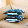 thumbnail image 3 of Football Pillow Cover 18x18 Inch,Sports Throw Pillow Cover for Boys Men Football Lover,Rugby Football Helmet Decorative Pillow Cover,Geometric Stripe Cushion Cover,Blue Black, 3 of 6