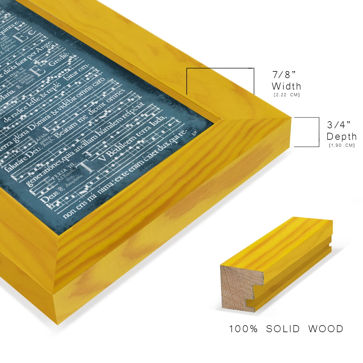 Graphic Songbook II - Framed Print w/glass - Sunflower Yellow