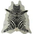 thumbnail image 1 of HomeRoots 334430 Black & White Stenciled Zebra Brazilian Cowhide Rug, 1 of 1