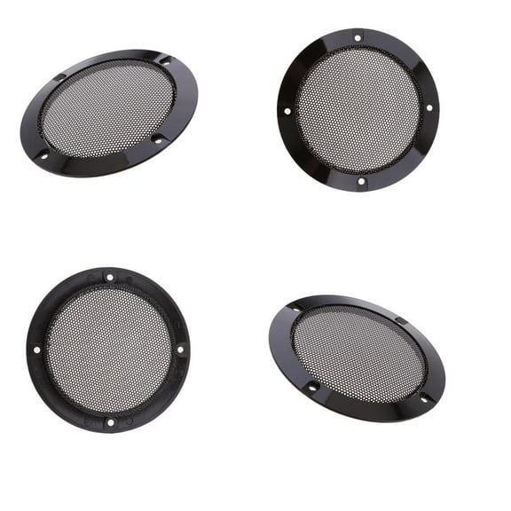 4x 4 Inch Speaker Decorative Circle, Speaker guard with Protective Black Iron Grille Mesh