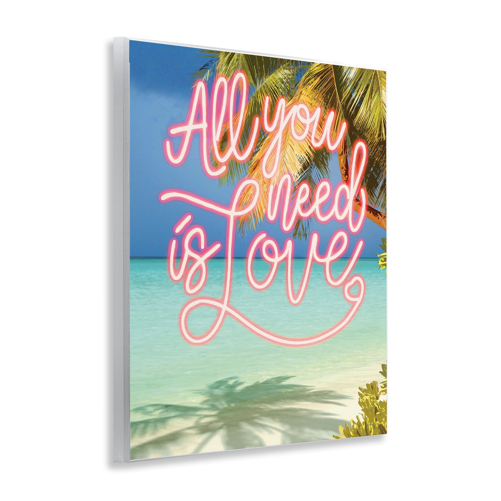 Stupell Industries Tropical All You Need Is Love Wall Plaque Art, design by Amber Sterling