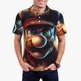 thumbnail image 2 of Lsque Mario Pattern Golf Shirts for Men Dry Fit Print Moisture Wicking Performance Short Sleeve Polo Shirt-Large, 2 of 7