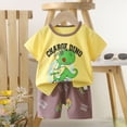 thumbnail image 4 of UAYOTSE Baby Boys Girls Summer Outfits Set Clothes 6M 1T 2T 3T Toddler Boys Short Sleeve Tops and Elastic shorts 2 Piece Casual Summer Clothing for Kids Boys Girls,Sizes 5-6 Years, 4 of 4
