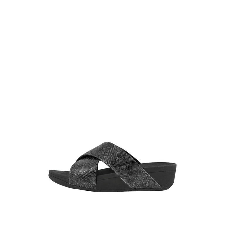 Fitflop Lulu Python Cross Slide Women s Leather Sandals M79 001