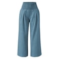 thumbnail image 4 of Gunia Women Wide Leg Pants High Waisted Palazzo Solid Color Stretch Casual Trousers With Pockets Summer Flowy Pants, 4 of 4