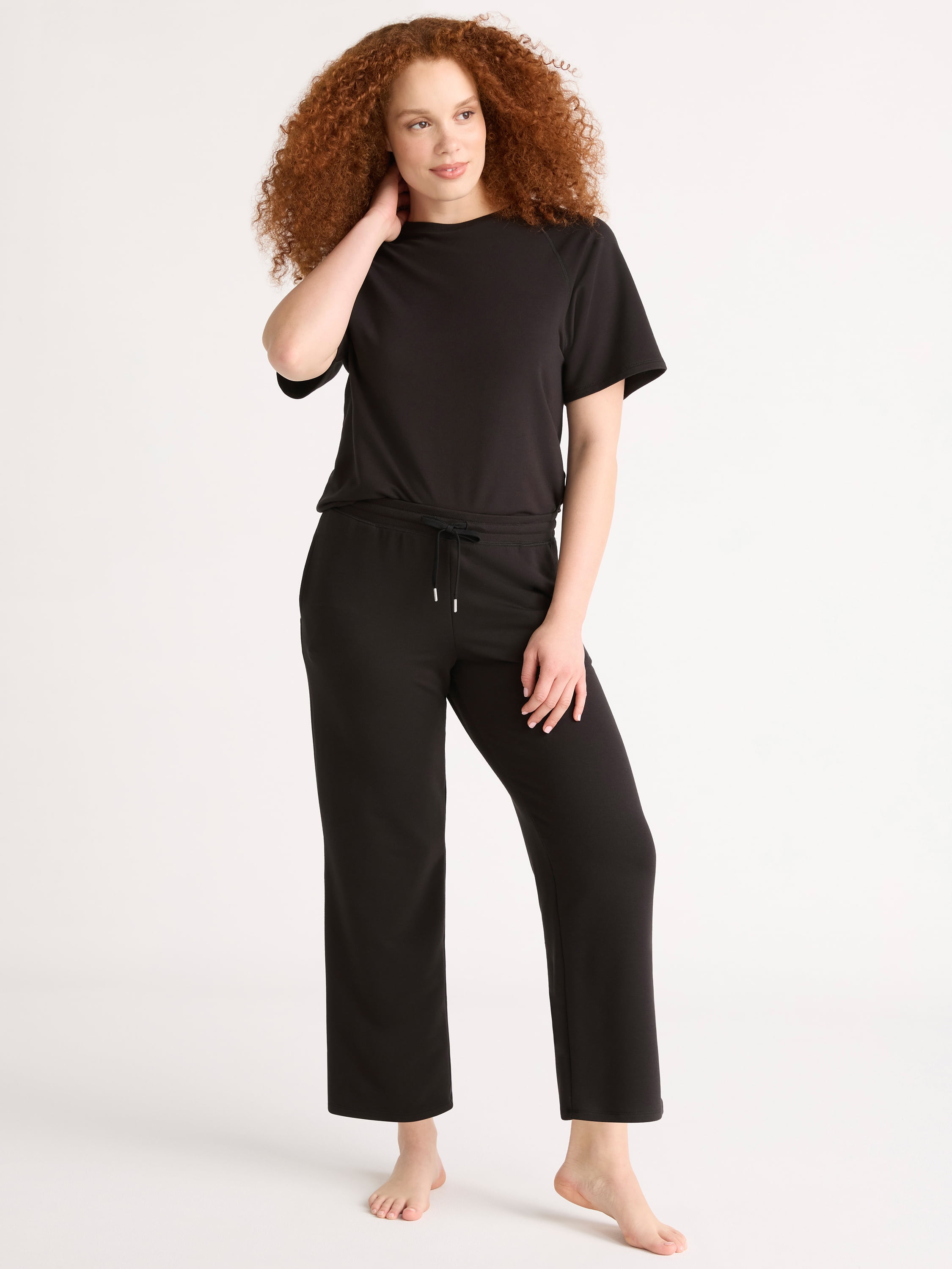 Joyspun Women's French Terry Capri Sleep Pants, 25'' Inseam, Sizes XS-3X