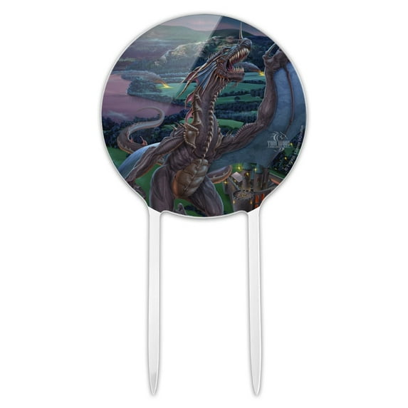 Acrylic Dragon Flight The Last Stand Fantasy Cake Topper Party Decoration for Wedding Anniversary Birthday Graduation