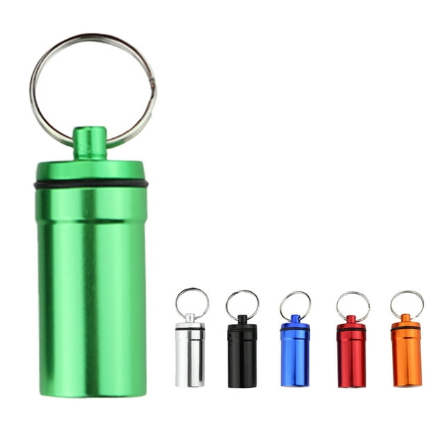 6 Piezas Portátil A Prueba De Agua Mini Píldora De Aluminio Medicina Medicamentos Titular Llavero Píldora Contenedor Caja Lib shamjiam Cápsula impermeable