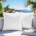 thumbnail image 3 of Throw Pillow Covers 18x18 Inch Set of 2, Pure White Waterproof Outdoor Pillow Covers, Simple Solid Color Decorative Cushion Pillowcases for Couch, Sofa, Bed, Garden, Patio, 3 of 9