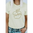thumbnail image 4 of Teacher Apple Back To School Gold Graphic Tee T-Shirt, 4 of 10