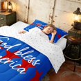 thumbnail image 4 of Manfei Minimalist Patriotic Stars Twin Comforter Sets, God Bless America Print Bedding Set, Blue Red White, Reversible 2-Piece, 1 Comforter and 1 Pillowcase, 4 of 6