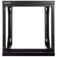 thumbnail image 2 of NavePoint 9U Wall Mount IT Open Frame 19 Inch Rack with Swing Out Hinged Gate Black, 2 of 10