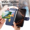 thumbnail image 6 of Allytechgroup for iPhone 16 Case, 2-in-1 Wallet Phone Cover with Detachable PU Leather Card Holder, Magnetic MagSafe-Compatible RFID Blocking Protective Case & Wristband, Blue, 6 of 14