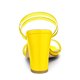 thumbnail image 3 of Sandalias Mules De Tiras Tacón Alto De Bloquepara Mujer Amarillo 37, 3 of 6