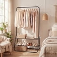 thumbnail image 5 of ELLEGNT Heavy Duty Metal Clothing Rack with Hanging Rod and Shelves -  Garment Rack for Closet, Laundry Black, 5 of 9