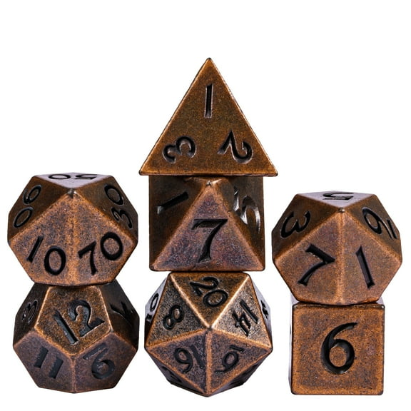Cusdie Mini Metal DND Dice Set, 7-Die 10MM Metal Polyhedral D&D Dice Setfor DND Dungeons and Dragons TTRPG Role Playing Games