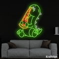 thumbnail image 2 of Craftnamesign Dinosaur Eat Pizza LED Neon Sign, Pizza Restaurant Decor, 2 of 4