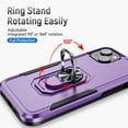 thumbnail image 2 of for iPhone 13 Case, Slim Fit Military Grade Drop Tested Dual Layer Shockproof Case with 360 Ring Holder Kickstand Protective Rugged Car Magnetic Non-Slip Phone Case,Purple+Black, 2 of 11