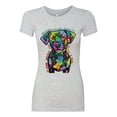 thumbnail image 3 of Dean Russo Unconditional Loyalty Dog Lover Womens Slim Fit Junior Tee, Heather Grey, XX-Large, 3 of 6