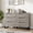 Grey 6 Drawers, variant on 7 Dresser for Bedroom, 55" Wide Dresser, Freestanding Horizontal Drawer with Storage, Wooden Closet Chest Storage for Living Room, Hallway, Entryway, Ash Grey